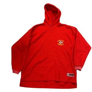 VINTAGE 1997 Kansas City Chiefs Hoodie Men Large Red The Edge Fleece Embroidered